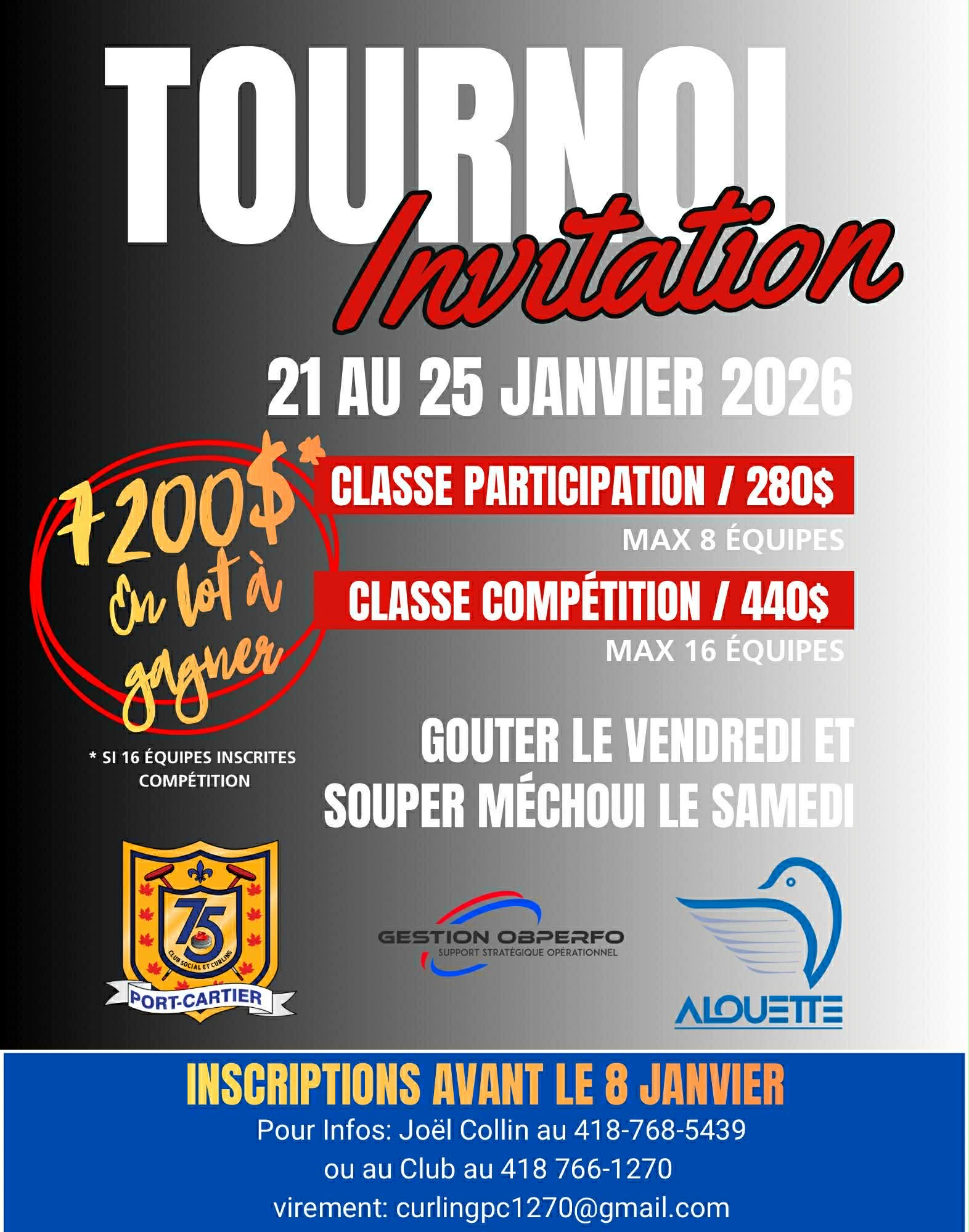 Affiche Tournoi Invitation Port Cartier