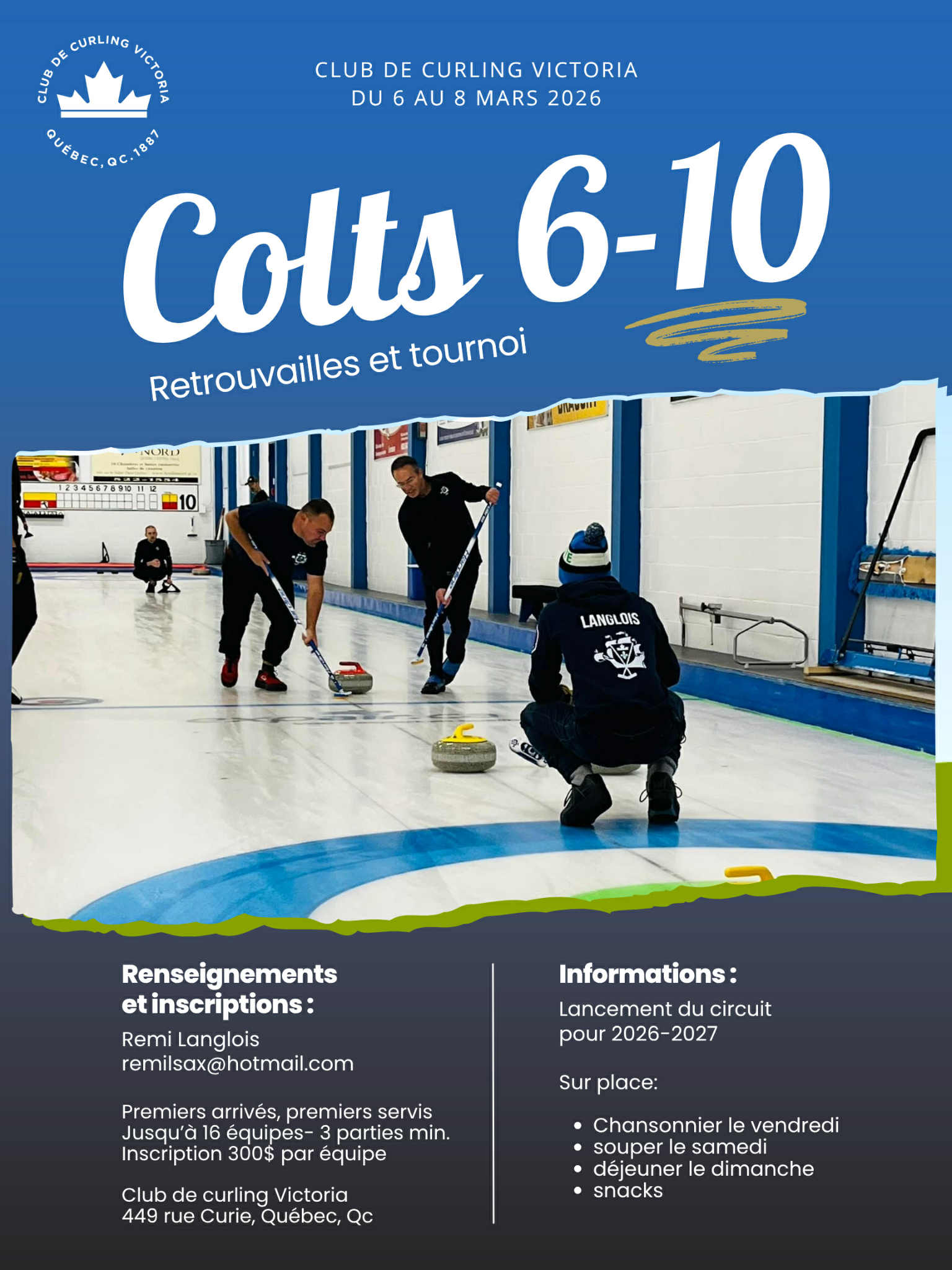 Affiche tournoi Colts 6 10